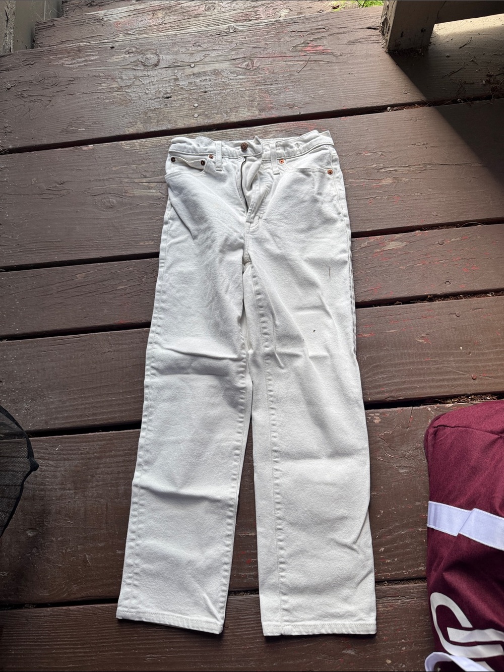 Madewell Women's White Straight-Leg Jeans